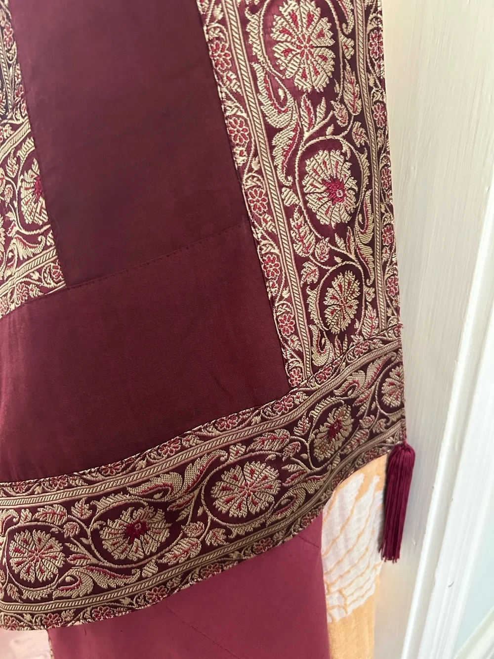 Vintage New Stock Al Jaber Gallery Dubai Patchwork Paisley Bed Coverlet 1990s
